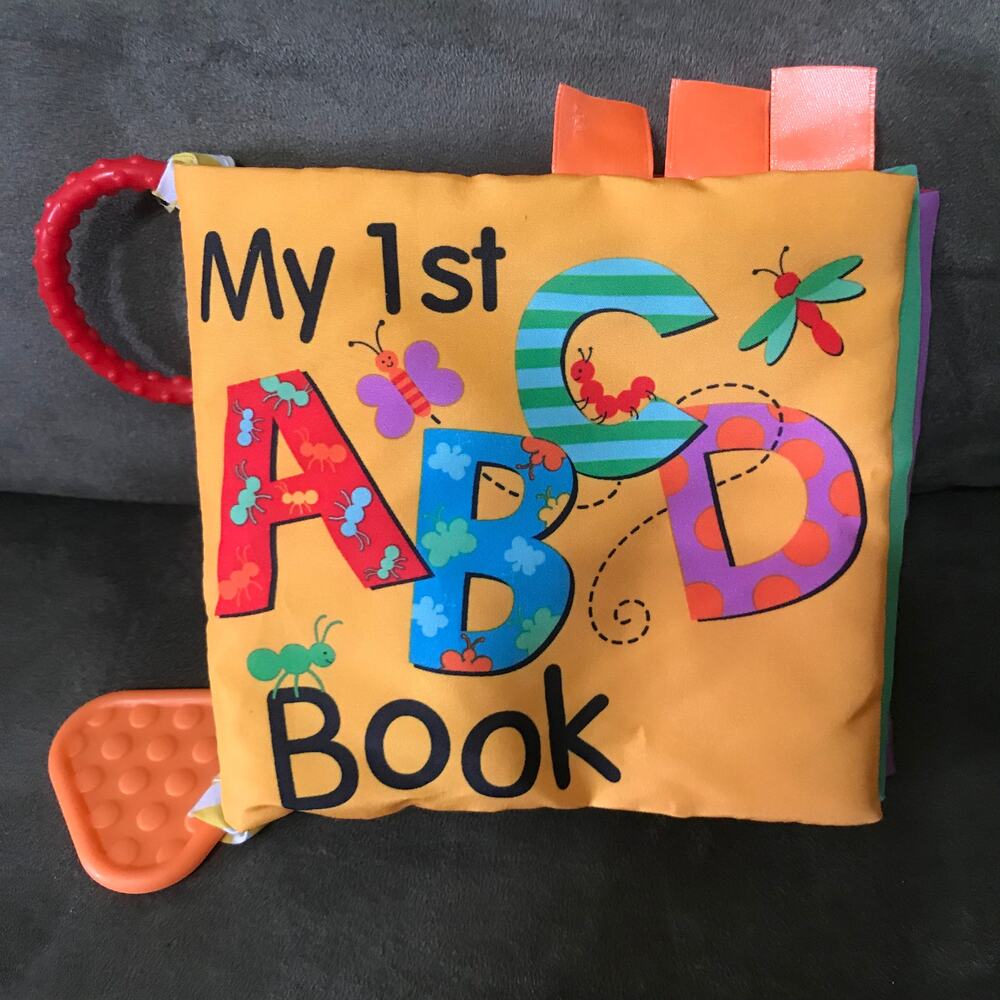 Playtex Baby ABC Book Fabric Crinkle pages 1 Link & Textured Teether 1-18 Months